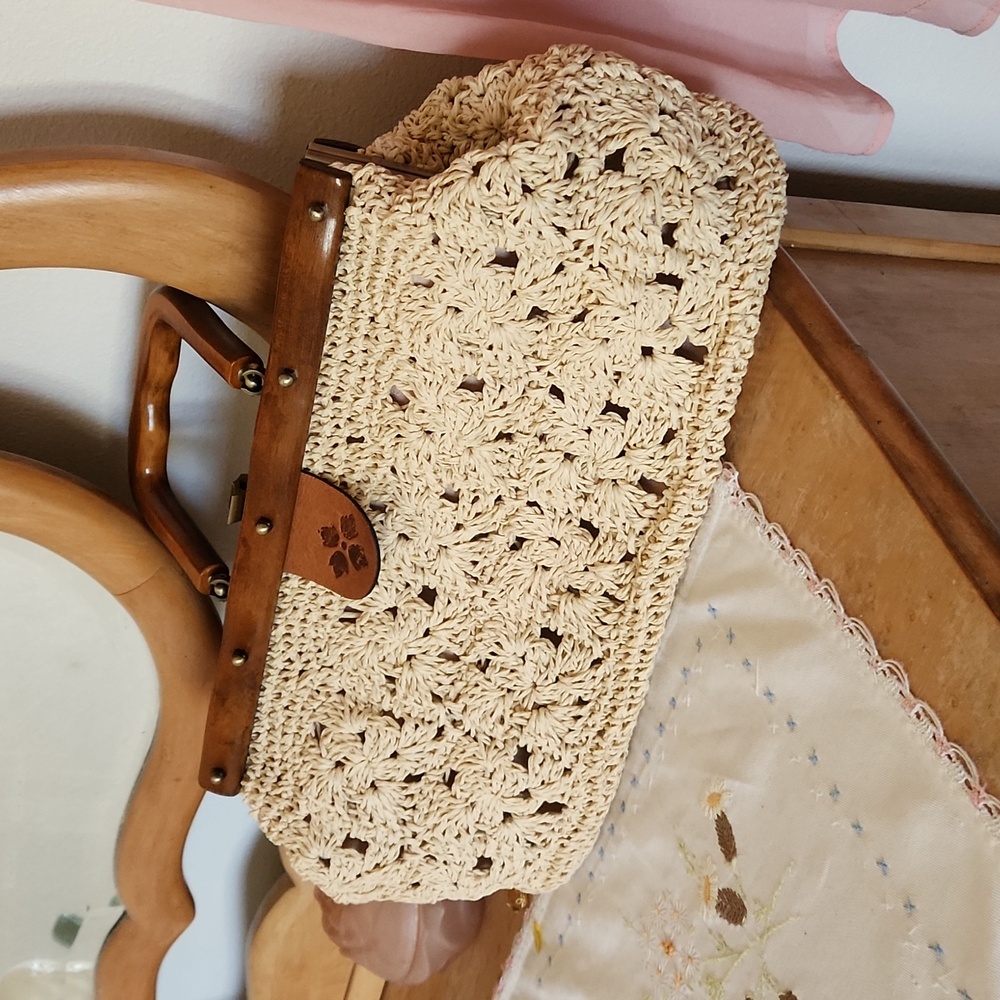 Patricia Nash Woven Leather Natural Purse
